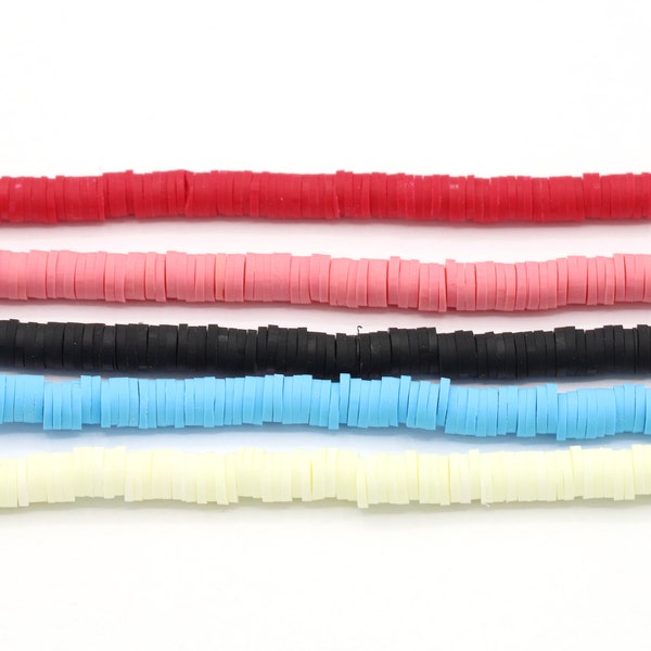 6mm - Polymer Clay Beads, Hand Cut Beads, Fimo Beads, Heishi Beads, Rubber Beads, African Beads, (One Strand 250 - 300 Beads) BS3,6,7,22,45