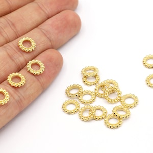 9mm 24 K Shiny Gold Plated Spacer Beads, Gold Charms, Gold Plated Spacer Charms, Gold Plated Charm, Beads, Spacer Beads - G86