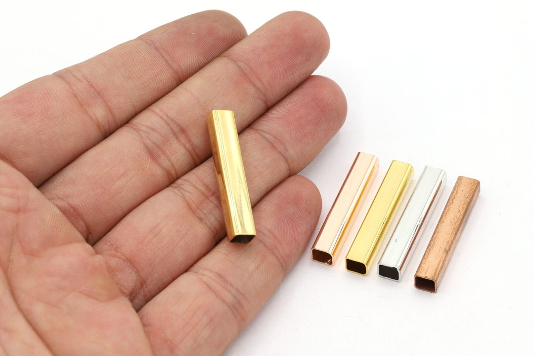 5x5x30mm 24 K Shiny Gold Plated Square Tubes, Raw Brass Tubes, Rose ...