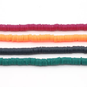 6mm - Polymer Clay Beads, Hand Cut Beads, Fimo Beads, Heishi Beads, Rubber Beads, African Beads, (One Strand 250 - 300 Beads) BS2,10,11,12