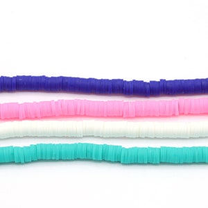 6mm - Polymer Clay Beads, Hand Cut Beads, Fimo Beads, Heishi Beads, Rubber Beads, African Beads, (One Strand 250 - 300 Beads) BS16,46,48,49