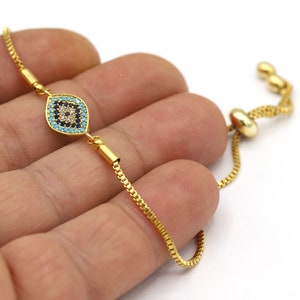 24cm (9,5 inchess) 24 K Shiny Gold Plated Bracelet, Half Finished Bracelet, Ready-Made Bracelet, CZ Bracelet Findings, Friendship Bracelet