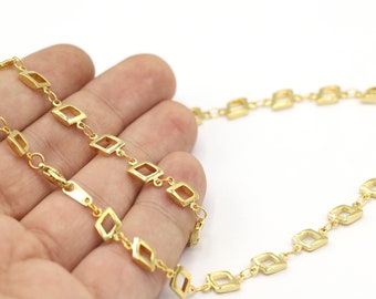 6x8mm 24 K Shiny Gold Plated Finished Chain, Finished Necklace, Gold Plated Ready-Made Necklace, Gold Plated Soldered Chain -G1288