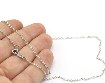 1.5 mm ロジウムメッキ仕上げチェーン、仕上げ済みネックレス、ロジウムメッキ既製ネックレス、ロジウムメッキはんだ付けチェーン - RD436