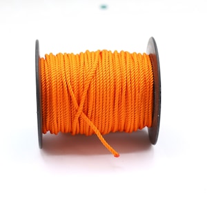 16,5 feet ( 5 meters ) 2mm Cotton Rope, Cotton Cord, Twisted Cotton Cord, Yarn, Macreme Cord, %100 Cotton Cord - P43