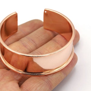 20x155mm Rose Gold Plated Cuff Bangle, Channel Size 17mm, Cuff Channel Bracelet, Bracelet Findings, Bracelet - RG443