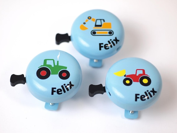 Neu bei Etsy! Fahrradklingel Kinderrad, Traktor, personalisiert, 6 cm Ø, schöner Klang, top Qualität, neues Design, robust