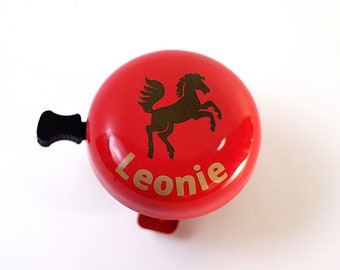 Cloche personnalisée "Cheval", cloche pour enfant avec nom, cadeau d'anniversaire individuel pour enfant, sonnette de vélo pour vélo enfant
