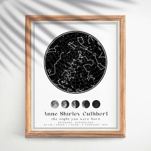 CUSTOM Star Map Personalised Star Map Night Sky Print Star Map Print Constellation Print Anniversary Gift Wedding Gift image 1