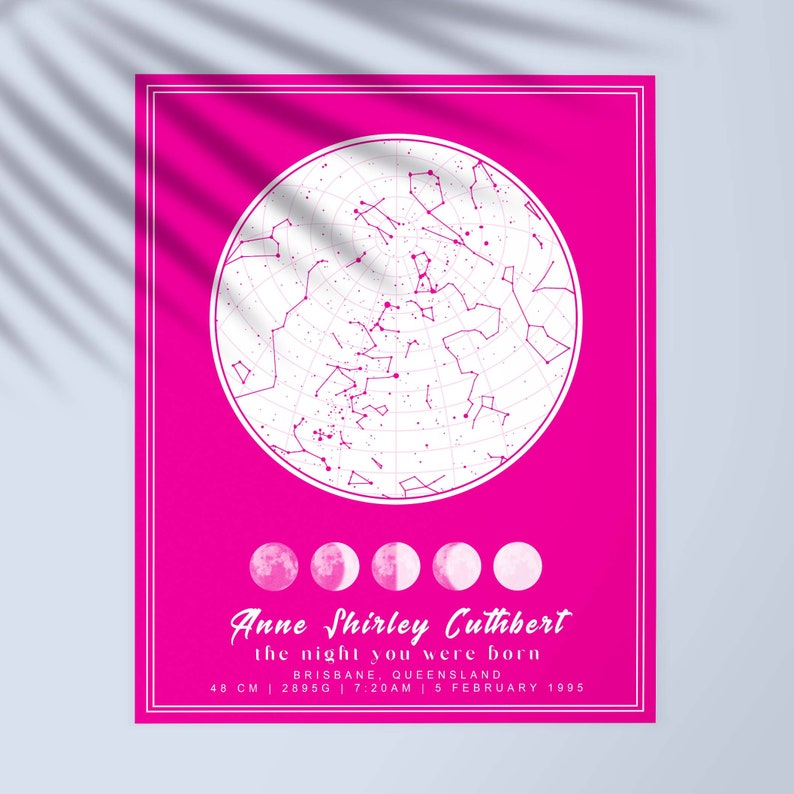 CUSTOM Star Map Personalised Star Map Night Sky Print Etsy Australia
