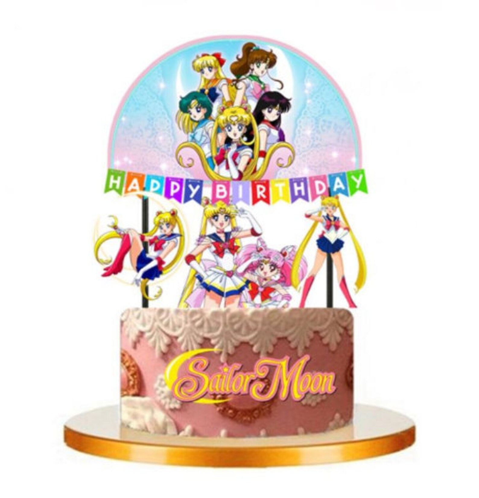 SAILOR MOON Birthday themed party Balloons Banners Cupcake | Etsy