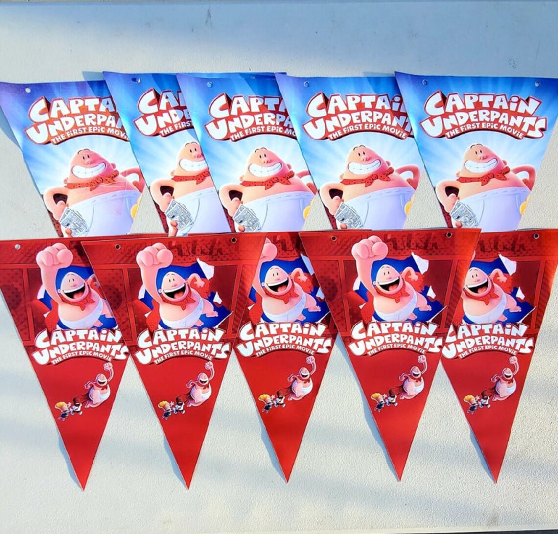 Captain Underpants Birthday Themed Party Balloons Banners | Etsy