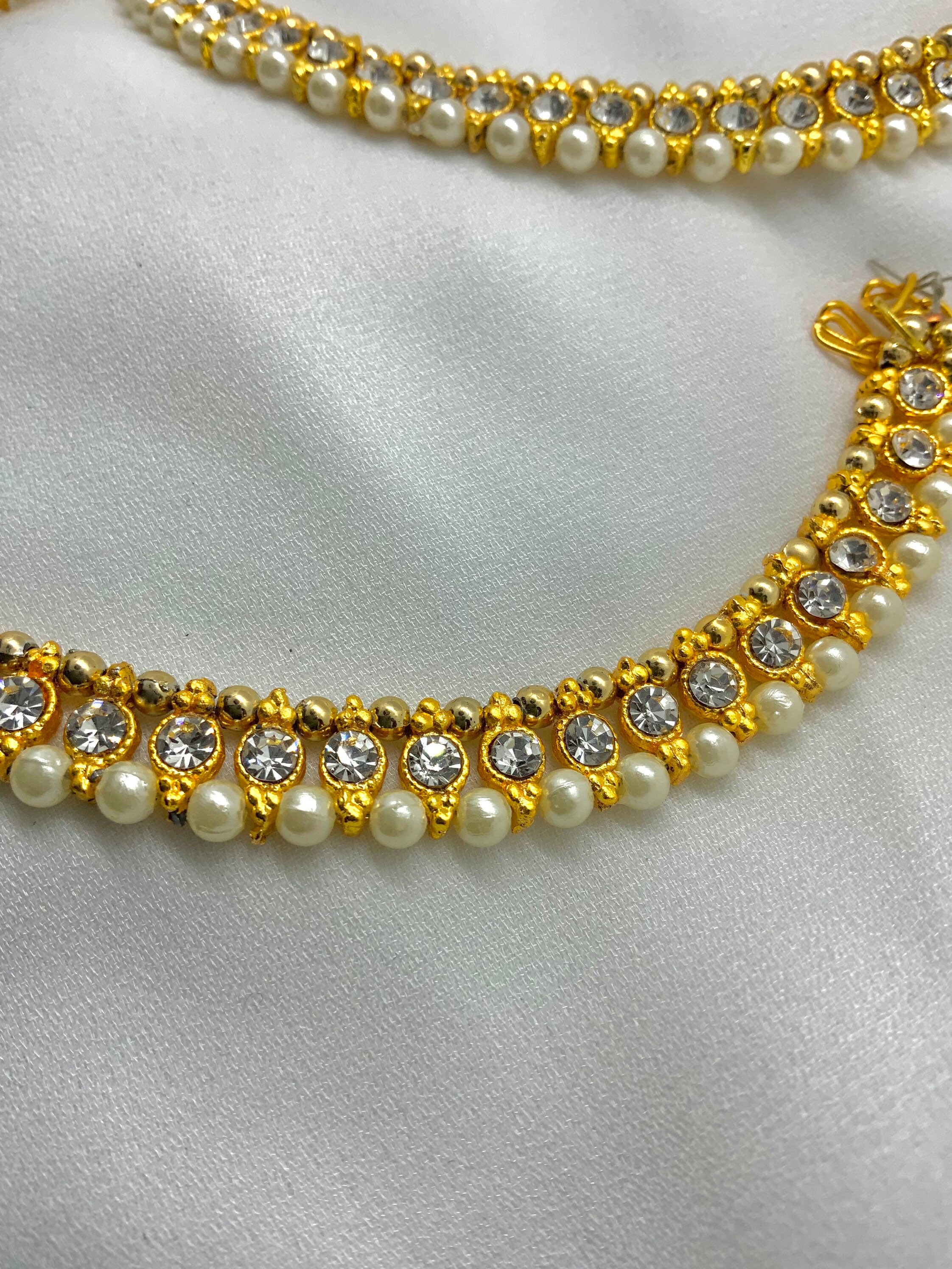 Desi Anklet Desi Jewelry Golden Pearl Anklet 2 Piece Set Etsy UK