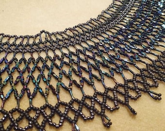 Large Beaded Collar Bib Necklace