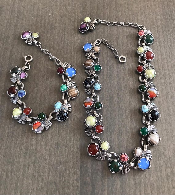Vintage Swarovski Multicolor Crystal Bracelet Faceted Round