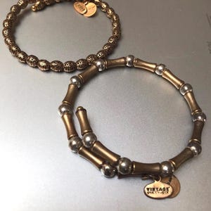 Alex and Ani Sixty Six Gold Tone Wrap Bracelets Vintage Lot of 2