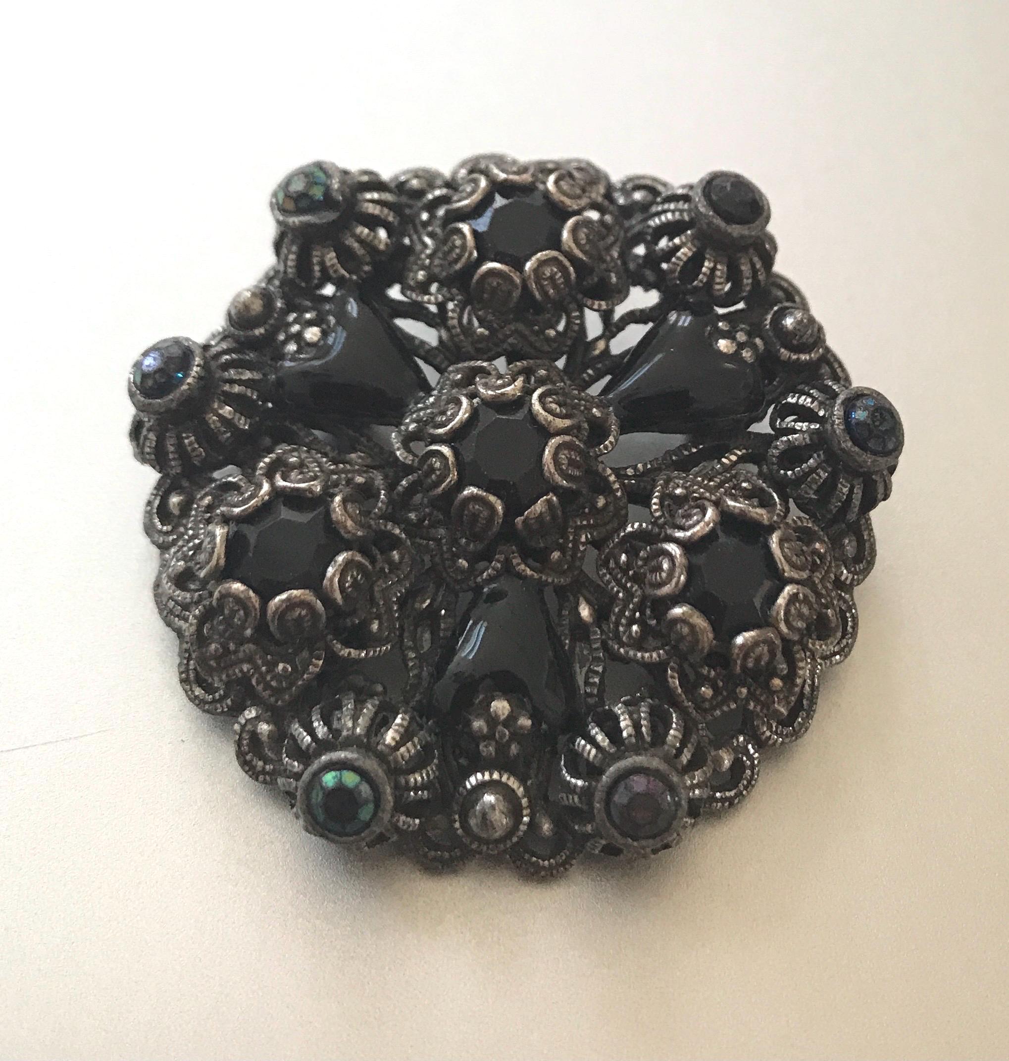 ヴィンテージ ジェットブローチ - Etsy 日本