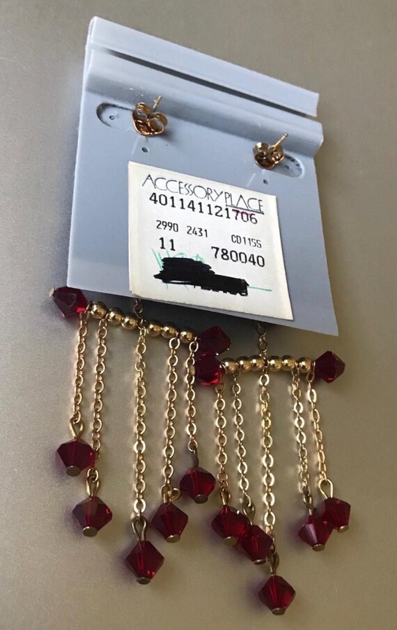 Accessory Place Ruby Red Bicone Crystal Bead Gold… - image 6