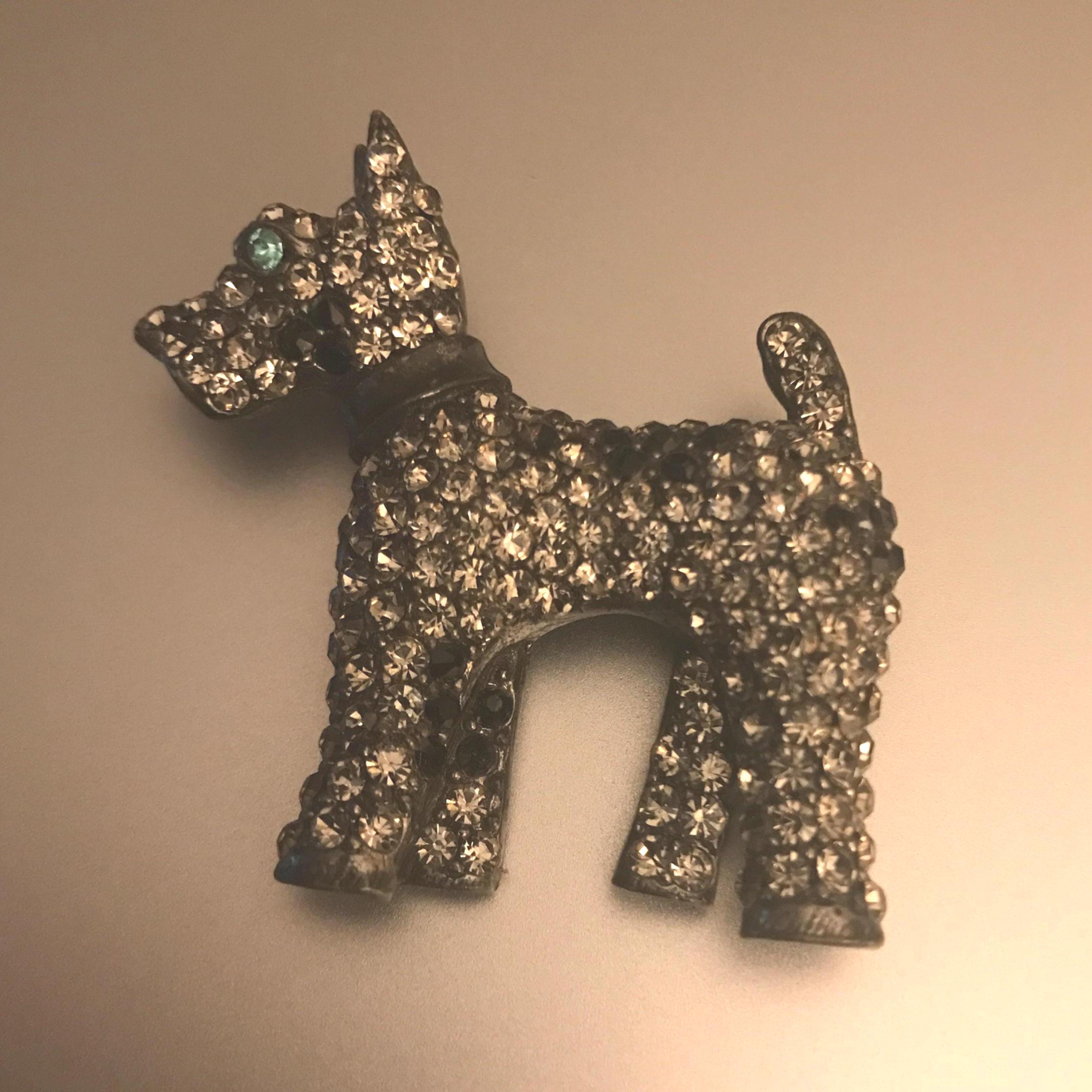 ワイス 1940年代 スコティッシュテリア ブローチ、ブラック