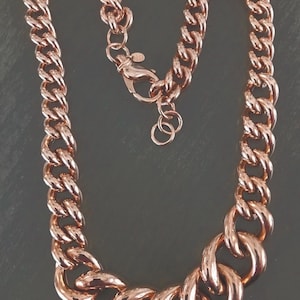 MILOR Italien Rose Gold Bronze Chunky Link Kettenhalskette New Old Stock signiert