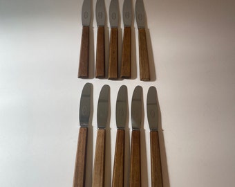 Raadvad set of 10 dinner knives with wooden handle