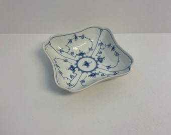 Royal Copenhagen blue fluted square bowl