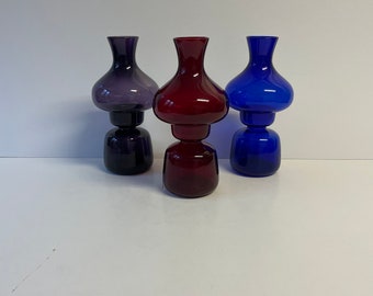 Glass “Hyggelampe” Jacob Bang hurricanes Holmegaard / Kastrup Holmegaard (red with tiny fleabite)