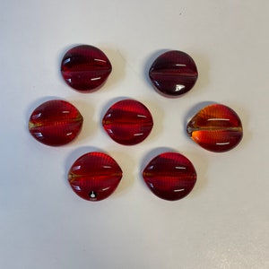 Pukeberg 6 porte-couteaux / porte-cartes en verre rouge (+1 supplémentaire réparé)