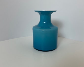 Holmegaard small Carnaby turquoise / blue cased vase Per Lütken