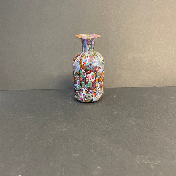 FM Ronneby Sweden millefiori art glass vase