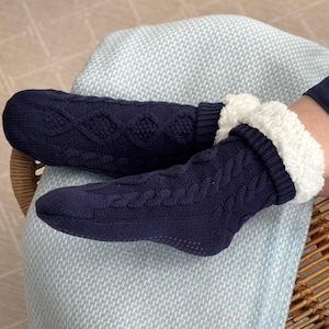Slipper Socks with Fleece Lining & Grip Bottoms, Cozy Warm Fuzzy Socks for Women, Bed Rest Necessities, Gift for Sick Friend | READY TO SHIP