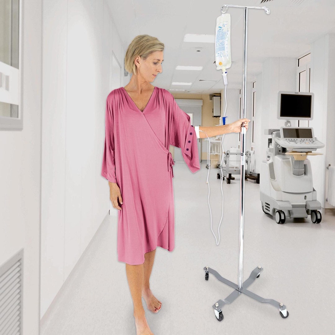 Chemise d'hôpital avec boutons-pression, peignoir de récupération