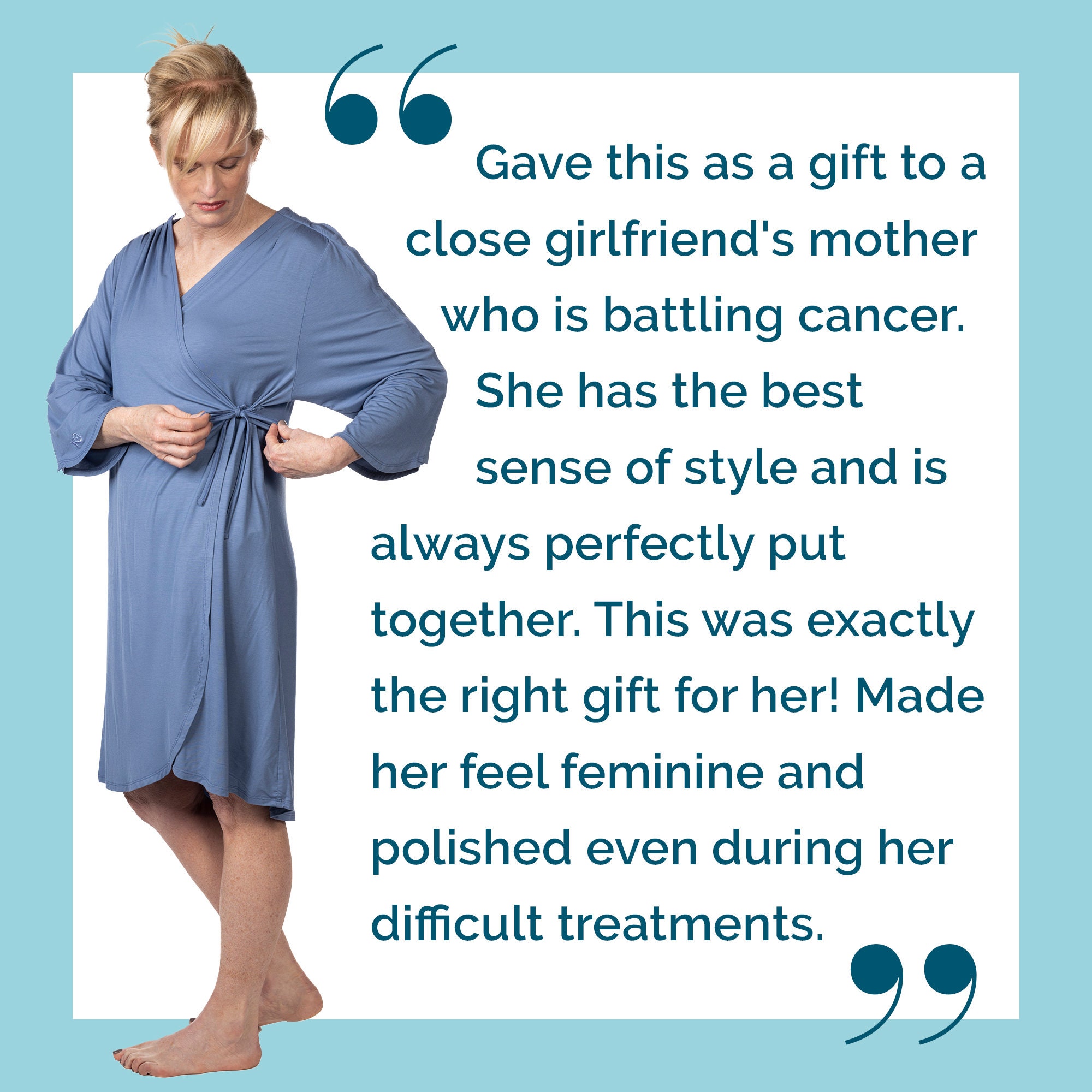 Mastectomy Robe With Snaps, Hospital Gown With Interior Drain Pockets ...