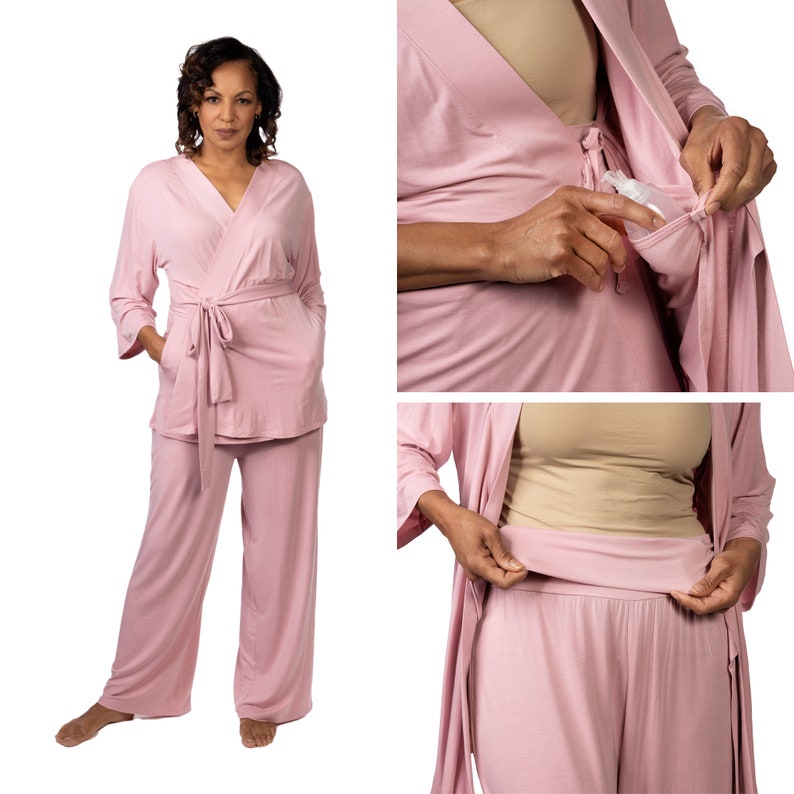 Post Surgery Patient Pajamas hospital Gown, Luxurious Breast Cancer or