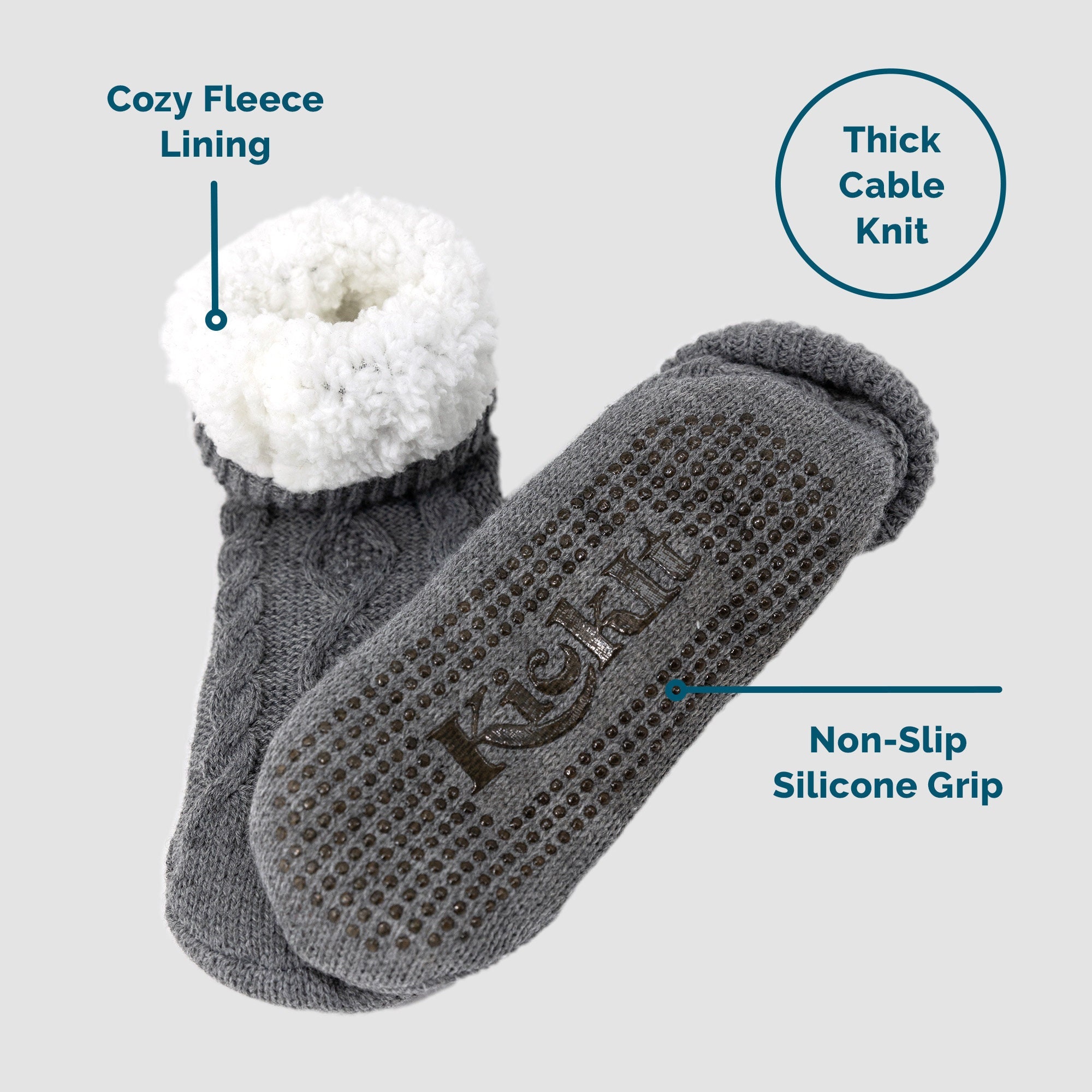 fleece lined non slip socks