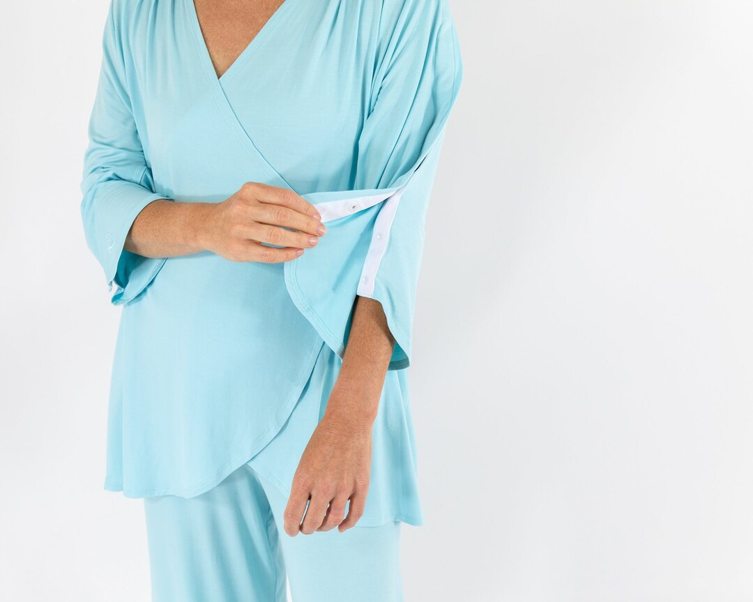 Post Surgery Pajamas for Women, Hospital Patient Gown Alternative for