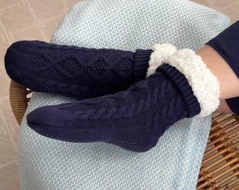 Calcetines suaves, calcetines cómodos, calcetines tipo pantufla cálidos con agarre y forro polar, ideales para rellenar calcetines navideños, regalos de Navidad, regalos de Hanukkah / LISTOS PARA ENVIAR