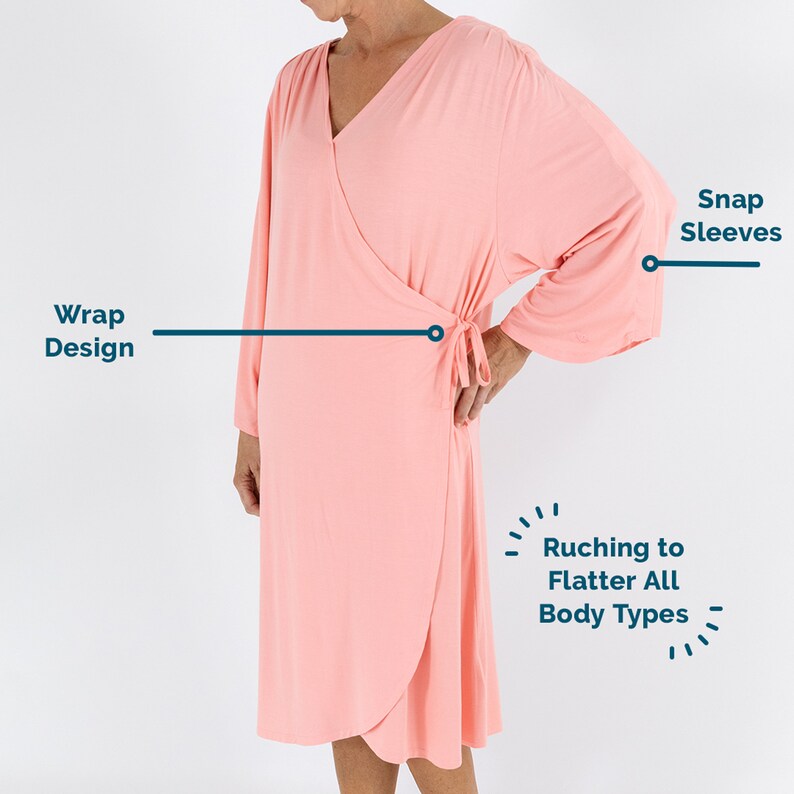 Post Surgery Hospital Robe Patient Gown With Snap Sleeve for Etsy