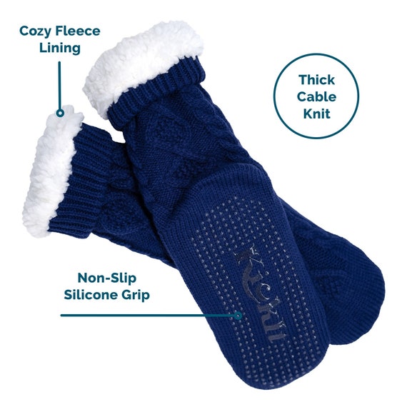 Slipper Socks for Women with Grippers Non Slip, Lined Slipper