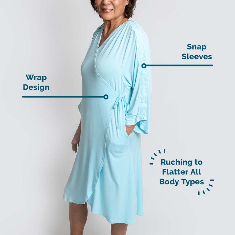 Womens Post Surgery Hospital Gown With Snaps for Easy Access Etsy