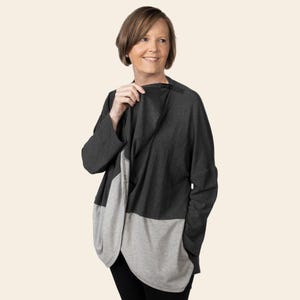 Shoulder Surgery Shirt for Women, Long Sleeve Rotator Cuff Surgery Shirts with Snaps, Mastectomy Shirt with Drain Pockets