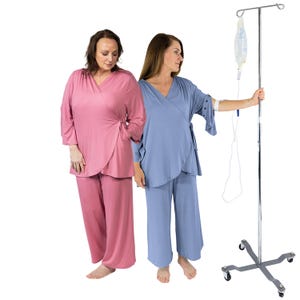Heart Surgery Pajama Set for Women (Internal Drain Pockets + Easy IV Access), Open Heart Surgery Gift, Cardiac Surgery Care Package for Her