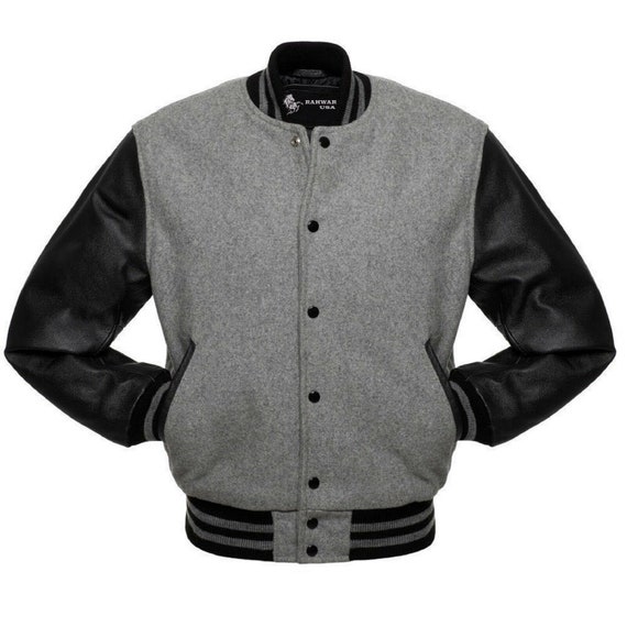 Letterman Varsity Jacket Genuine Cow Leather Sleeves and | Etsy
