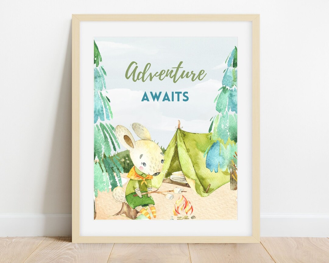 Camping Nursery Decor Outdoor Theme Print Adventure Nursery Etsy