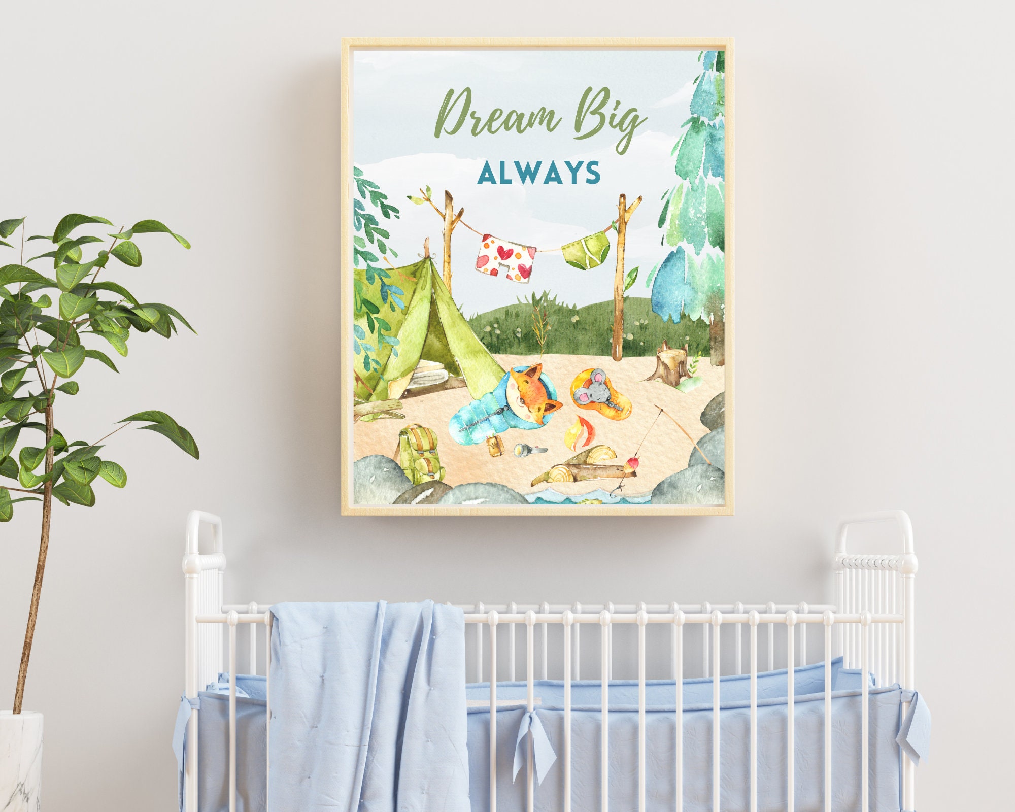 Camping Nursery Decor Outdoor Theme Print Adventure Nursery Etsy