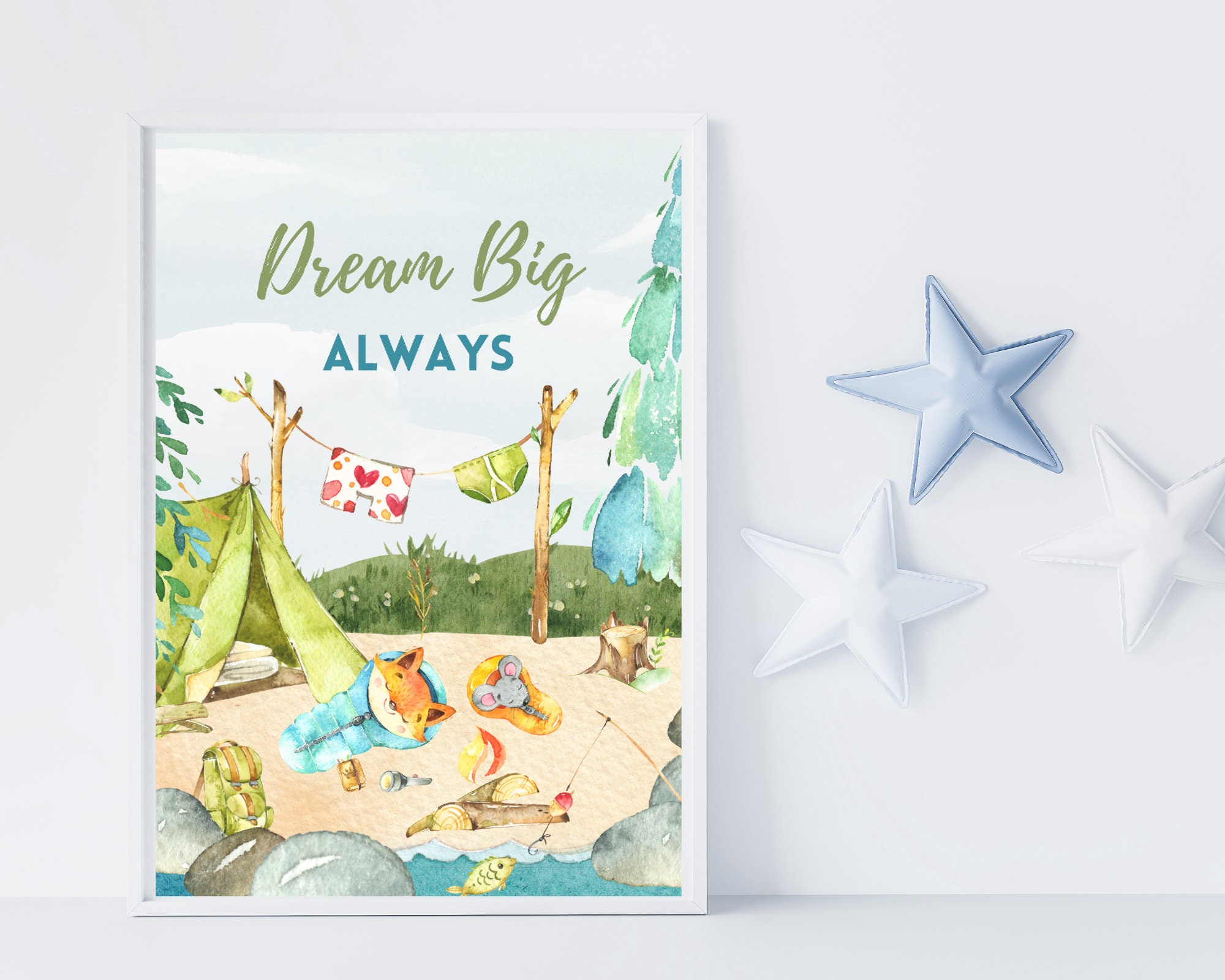 Camping Nursery Decor Outdoor Theme Print Adventure Nursery Etsy