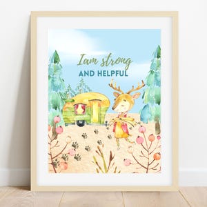 Camping Adventure Printable Affirmation Wall Art – Outdoor-Themed Mindfulness for Kids