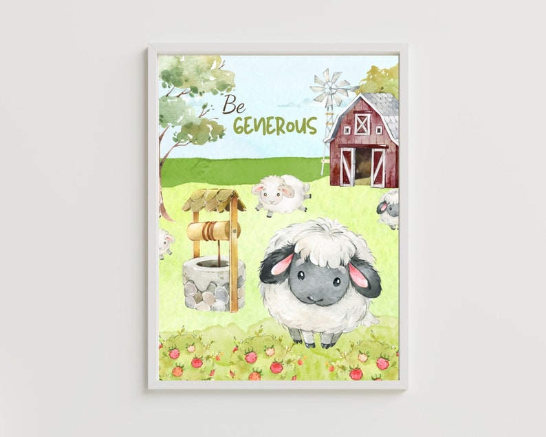 PERSONALIZED Farm Nursery Decor, Barnyard Theme, Set of 6 Prints, Baby