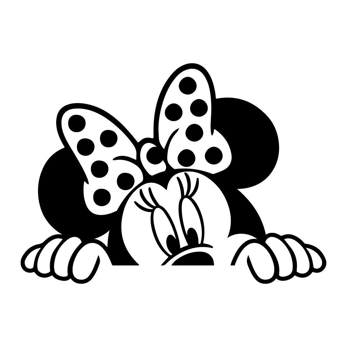 Minnie Mouse peeking SVG silhouette cut file digital | Etsy