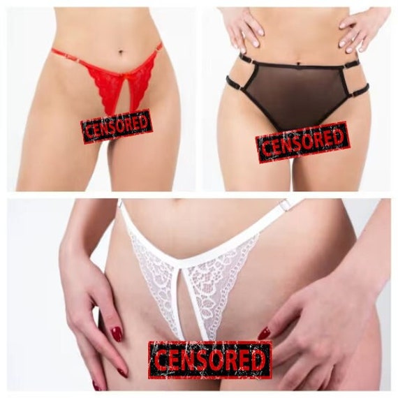 Buy UR HIGHER SELF Womens Panties Sexy Lingerie Box Sex Open Crotch (RED)  at